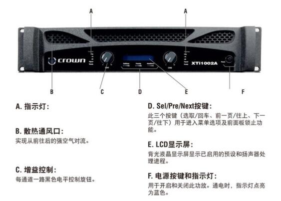 CROWN皇冠XTI1002A純后級功放 功率放大器